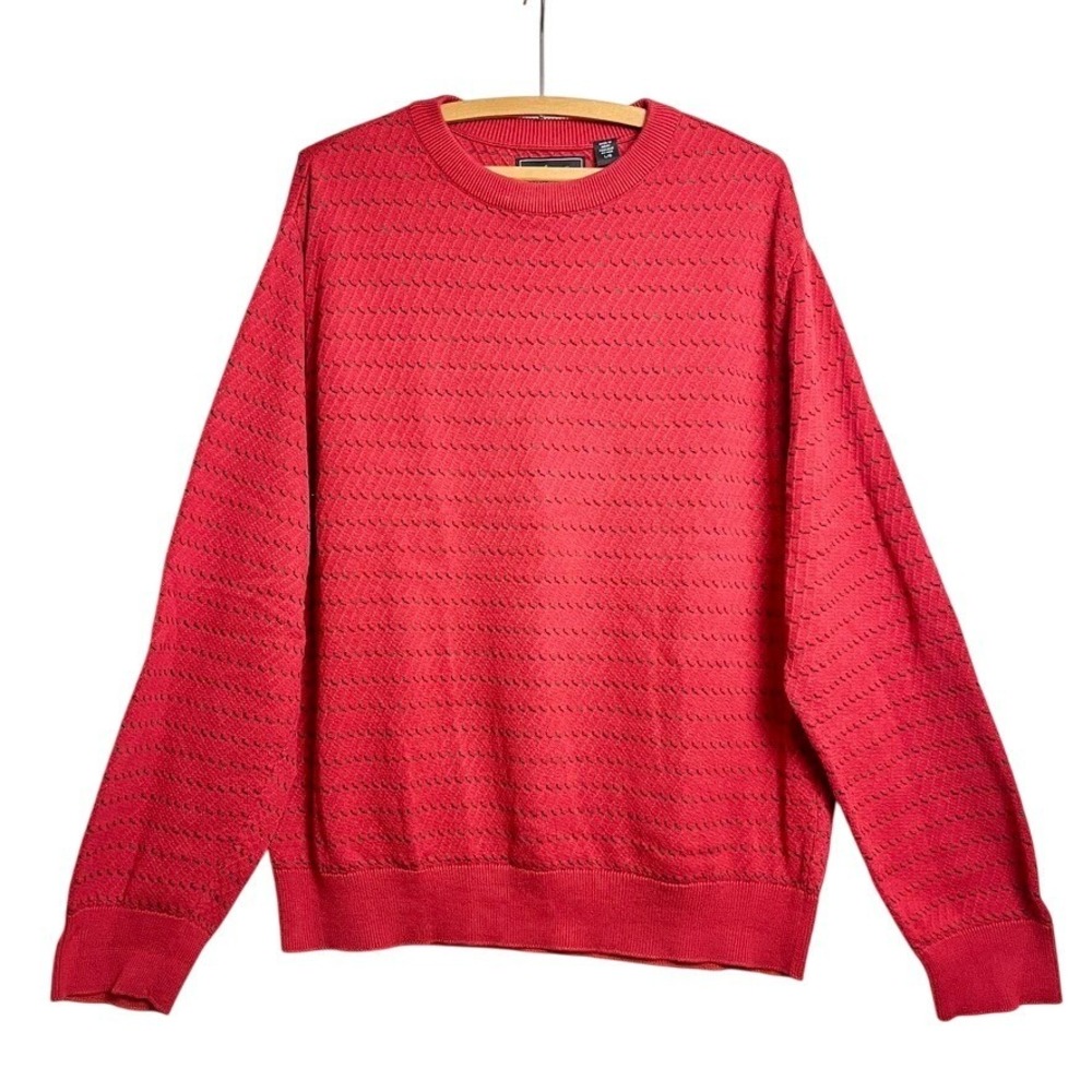 Greg norman red sweater 100% cotton grandpacore grandpa oversized‎ Large